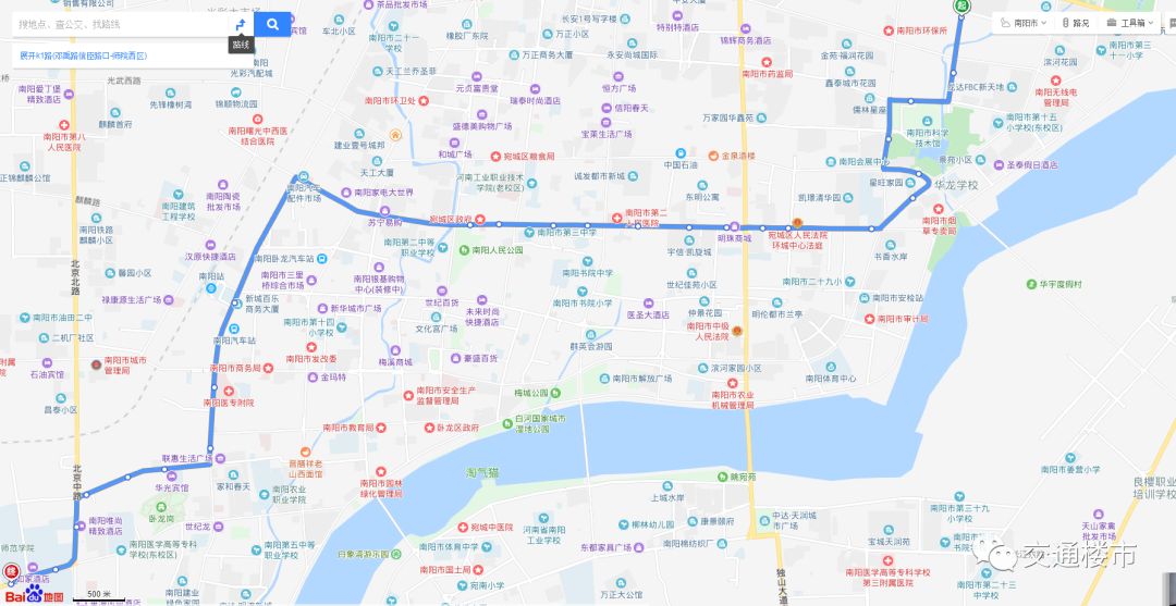 南阳市区最新公交线路图更新到2019年3月