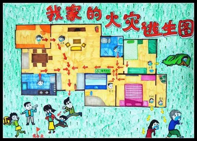 江阴市家庭火灾逃生疏散图手绘比赛开始啦!