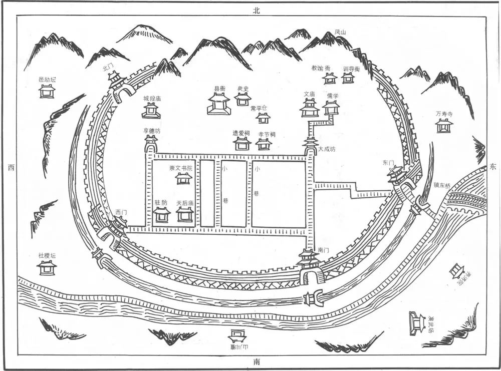 清乾隆年间大田县城池平面图