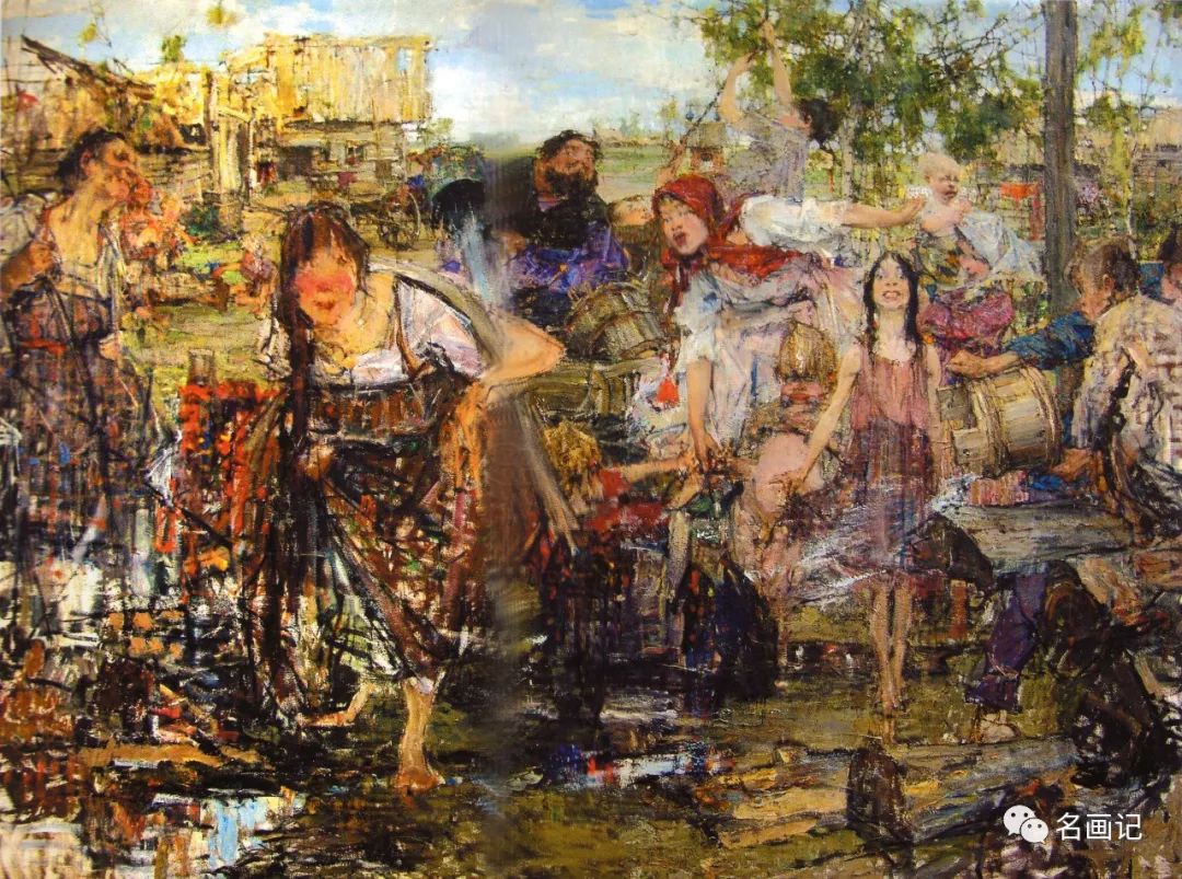 费钦 《切列米斯人的婚礼》 布面油画 182.5×277.