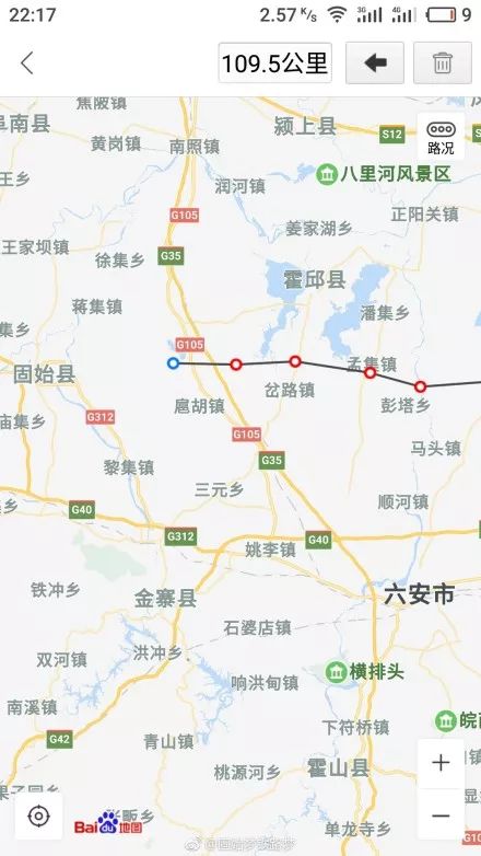 安徽省342省道霍邱段路线示意图,目前霍邱至寿县342省道淠河大桥项目