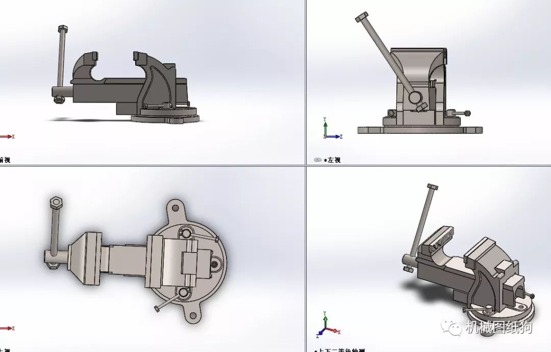 【工程机械】clamp vise台虎钳3d数模图纸 solidworks