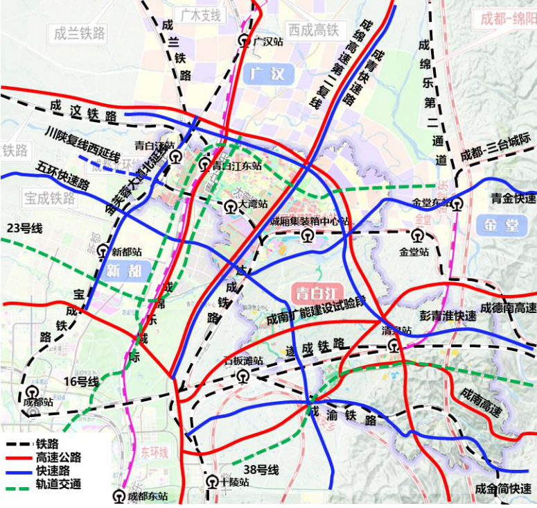 成都市青白江区最新交通规划铁路高速快速公路轨道交通