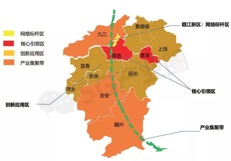 依据江西省现有产业空间布局,统筹区域优势和基础,围绕各设区市均衡