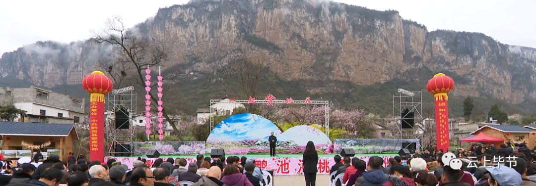 时间,位于鸭池河畔黔西县大关镇丘林村的两千多亩桃花和李花竞相开放