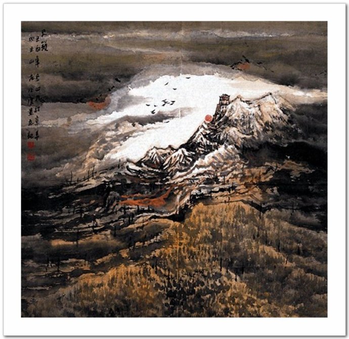 厚重平拙 -- 中国画家张北云西部山水画作品赏析