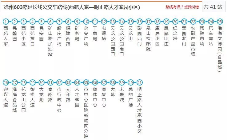 徐州604路公交车路线运行时间:西苑6:00-18:30-风华园6:30-18:30票价