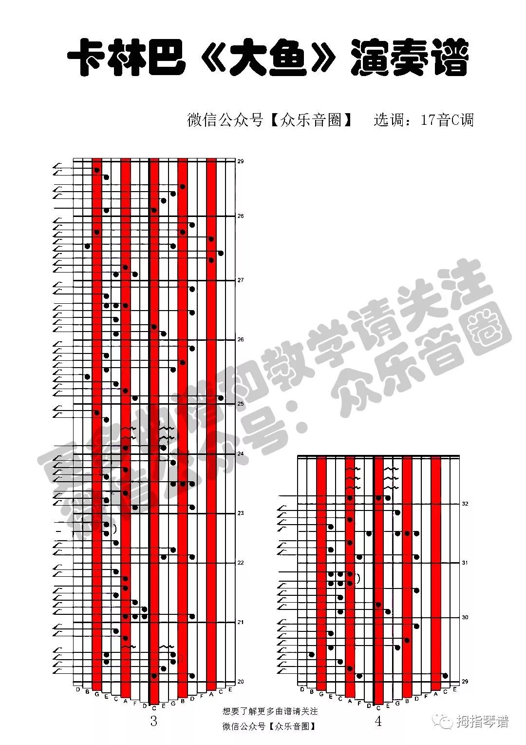 【拇指琴】【卡林巴】17音拇指琴《大鱼海棠》弹奏教学(附视频和曲谱)