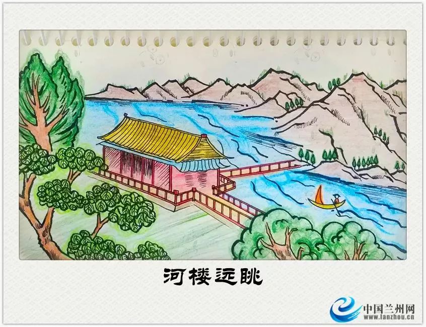 当"兰州八景"遇上手绘,古朴厚重跃然纸上