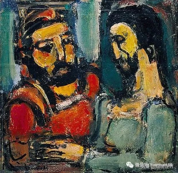 "继伦勃朗之后最伟大的宗教画家"乔治·鲁奥 georges rouault_小丑