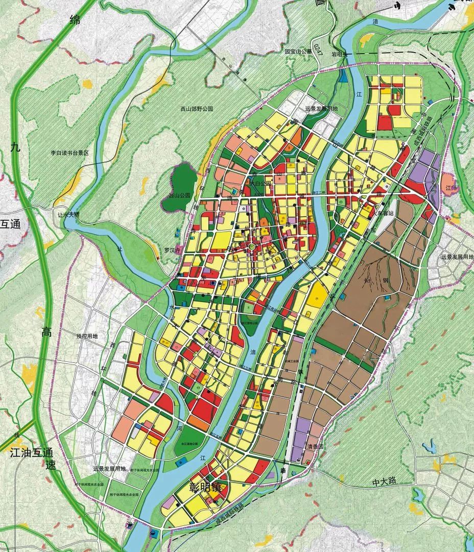 漂亮!江油市城市发展规划图2014-2030