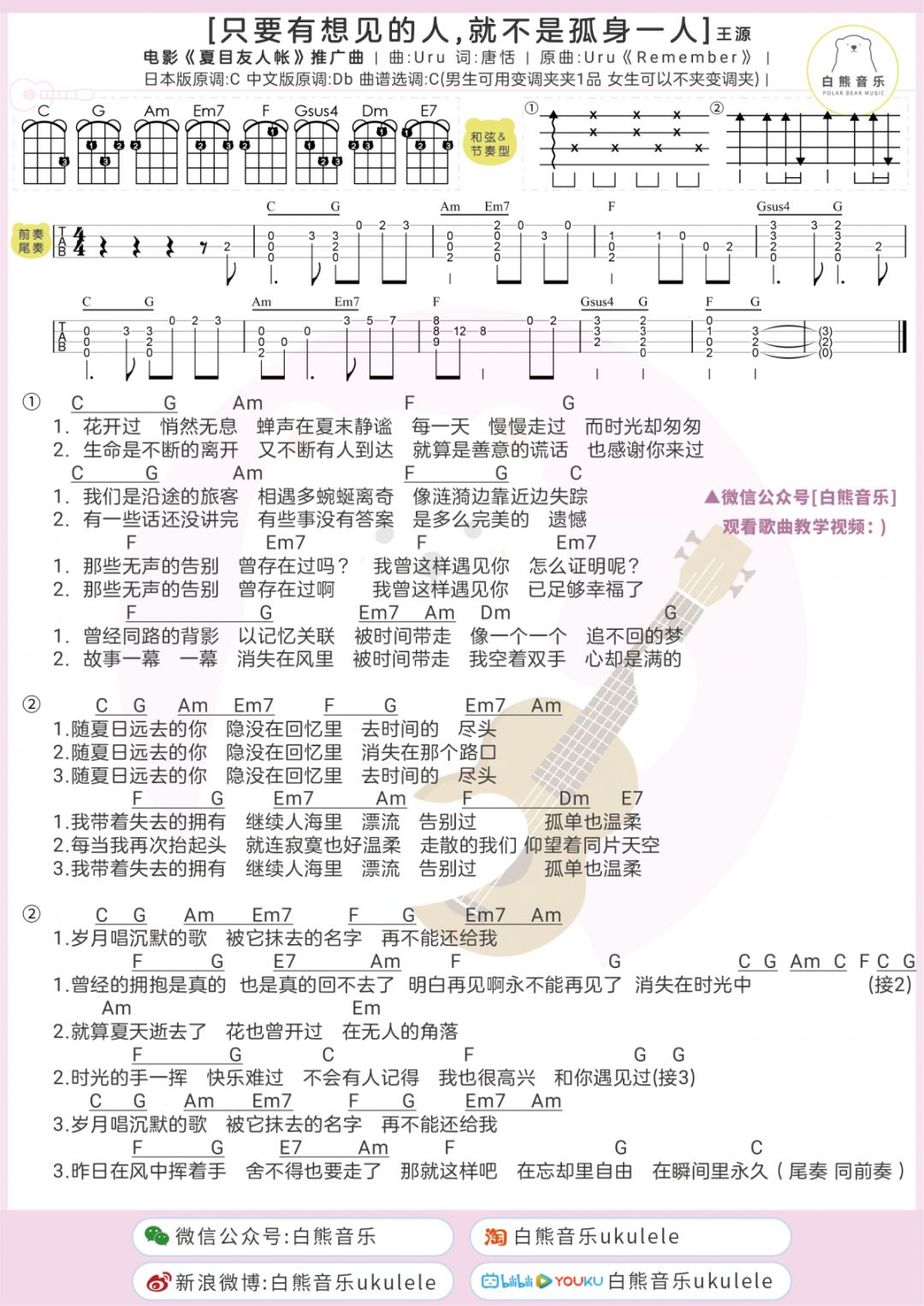 晴天的尤克里里简谱_晴天尤克里里数字简谱(3)