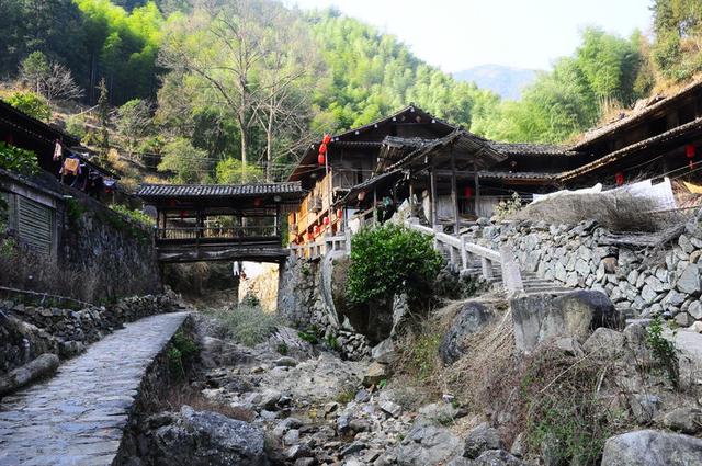 探村浙江永嘉 林坑古村,廊桥清溪古宅,浙南山地民居如画