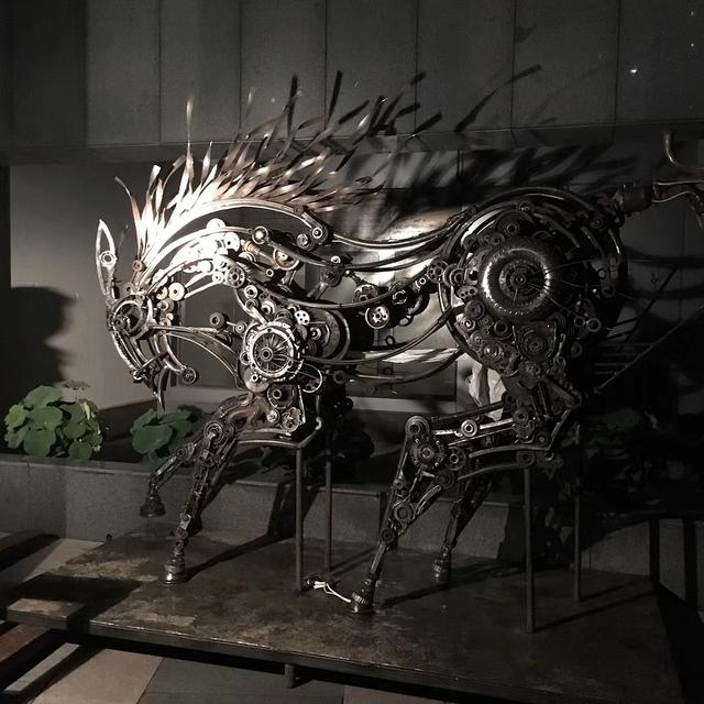 机械装置雕塑机械马