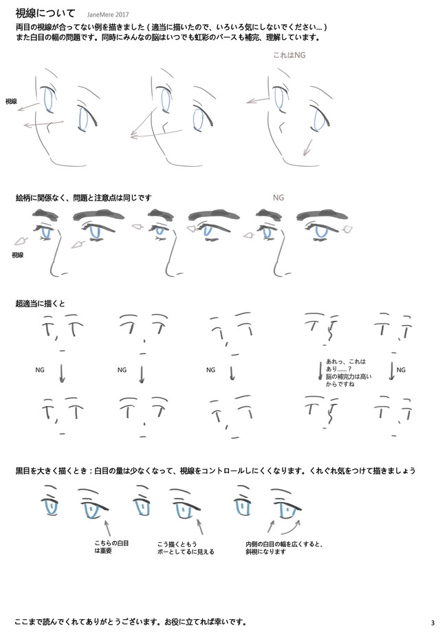 不同角度方向动漫眼睛的画法教程，多角度眼睛怎么画？