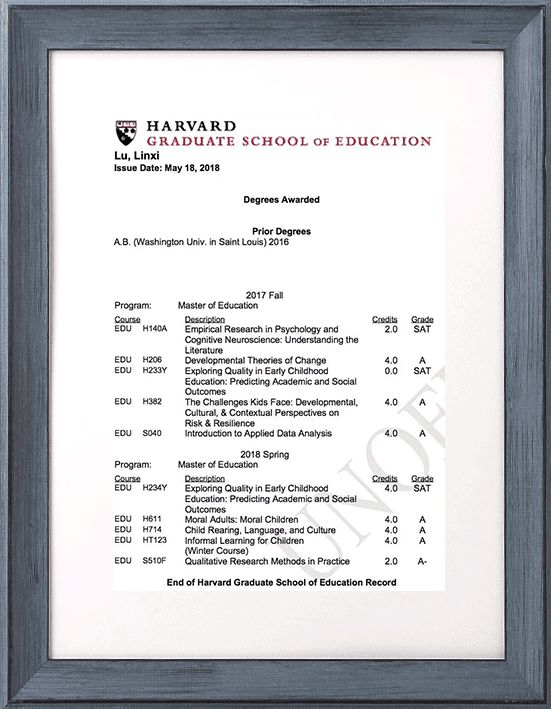 大学成绩单