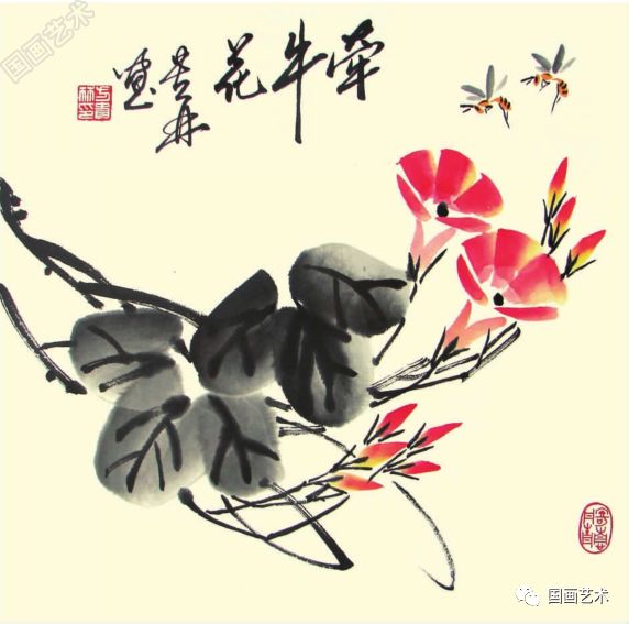 5.牵牛花是国画家经常画的爬藤植物.