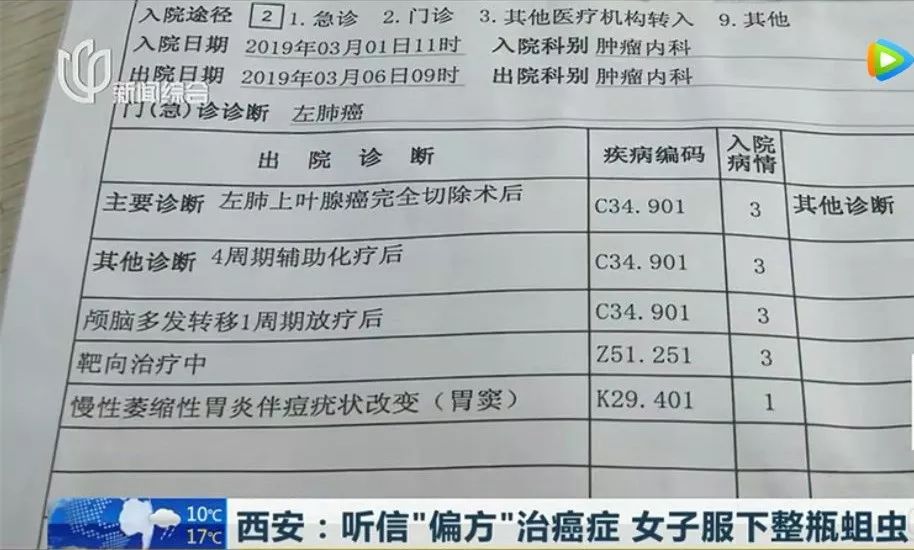 吃蛆仔治癌症 女子为治病吞下整瓶活蛆 看完头皮发麻 治疗