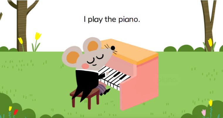 i play the piano. 我弹钢琴