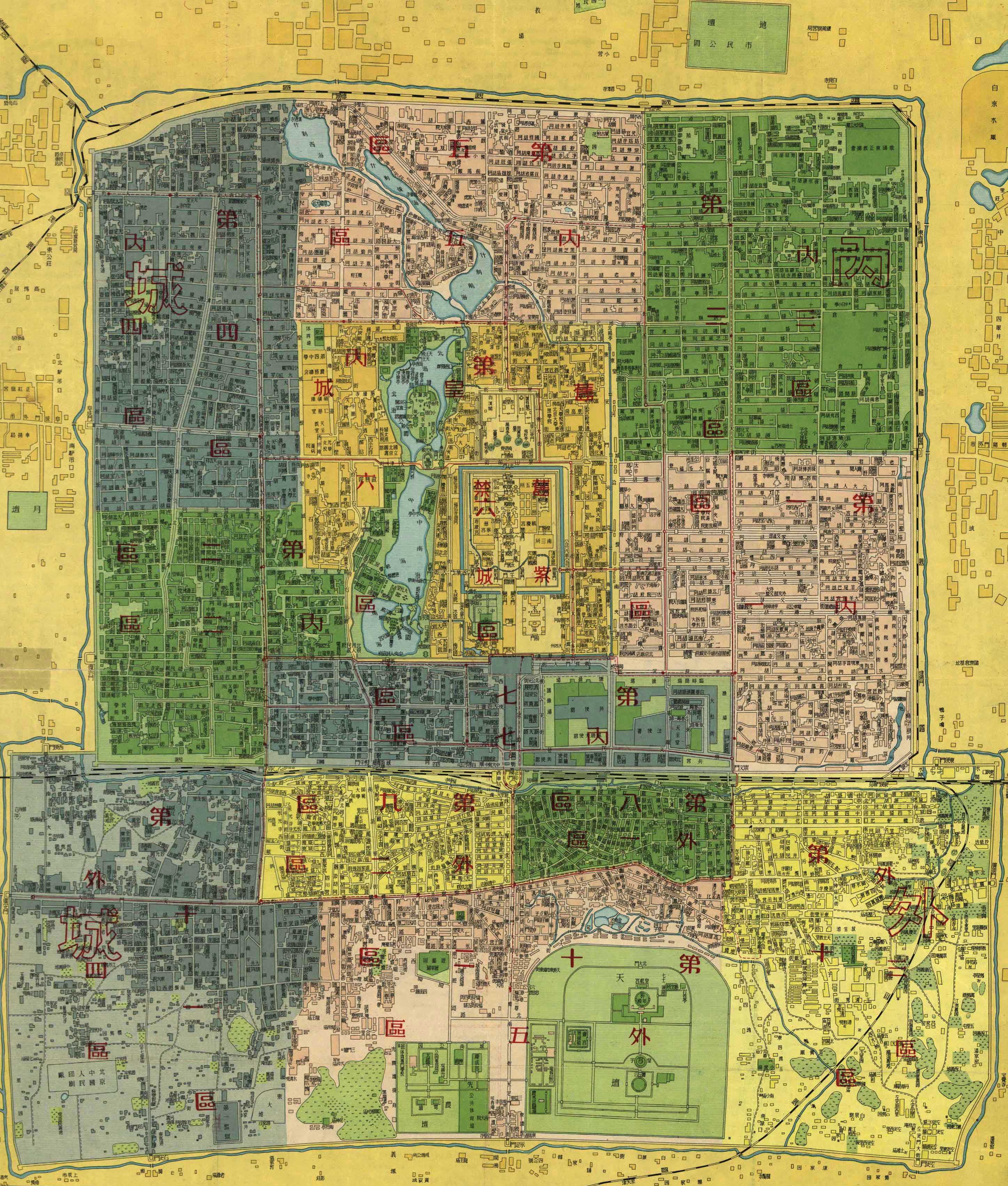 一张五十年的北京地图,看看那时的北京是啥样
