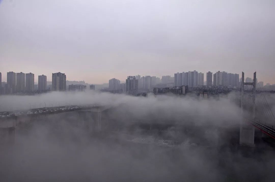 25日早晨,重庆主城雾蒙蒙,像仙境一般.(张云/摄)