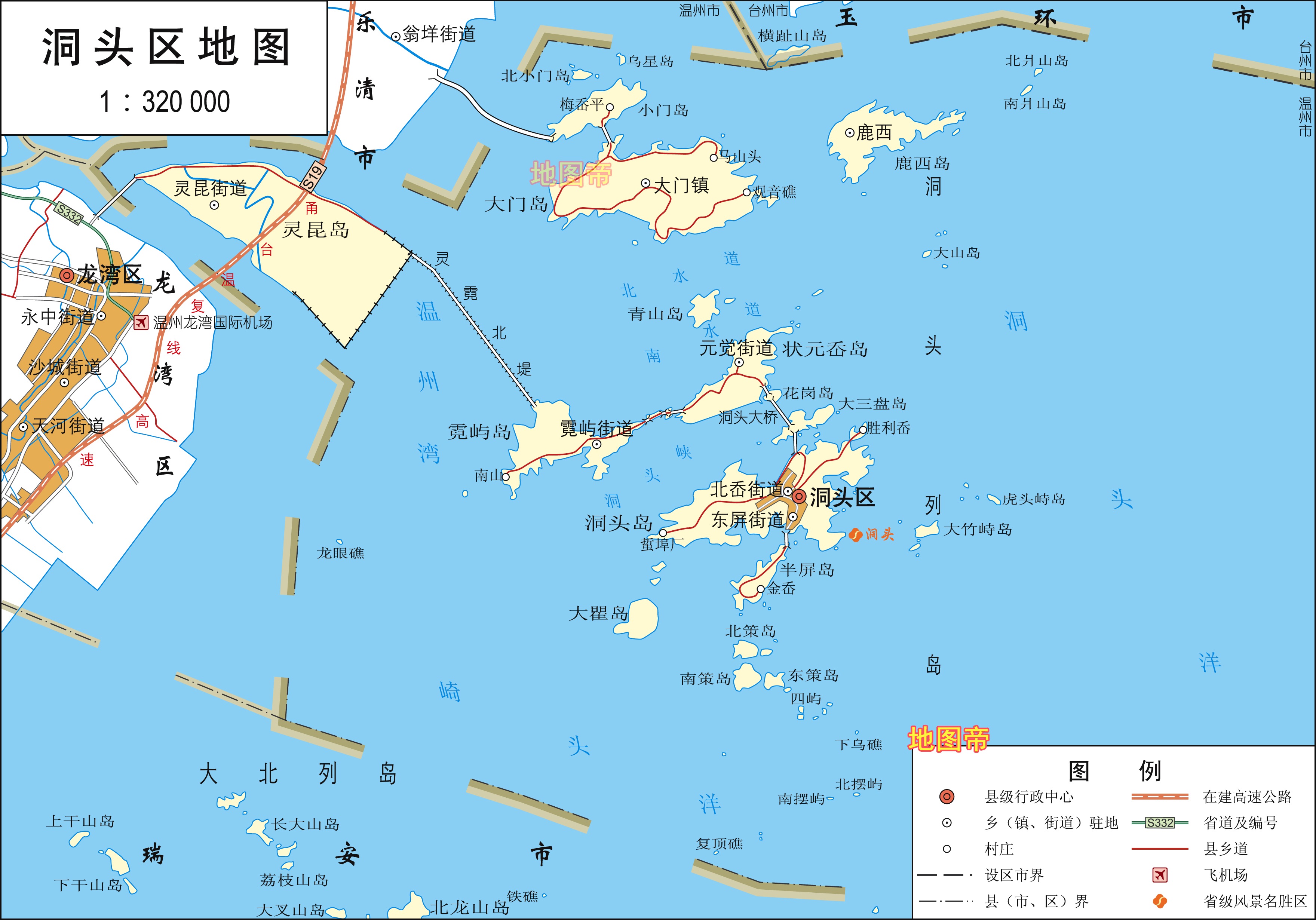 浙江温州市4区高清地图,国家历史文化名城