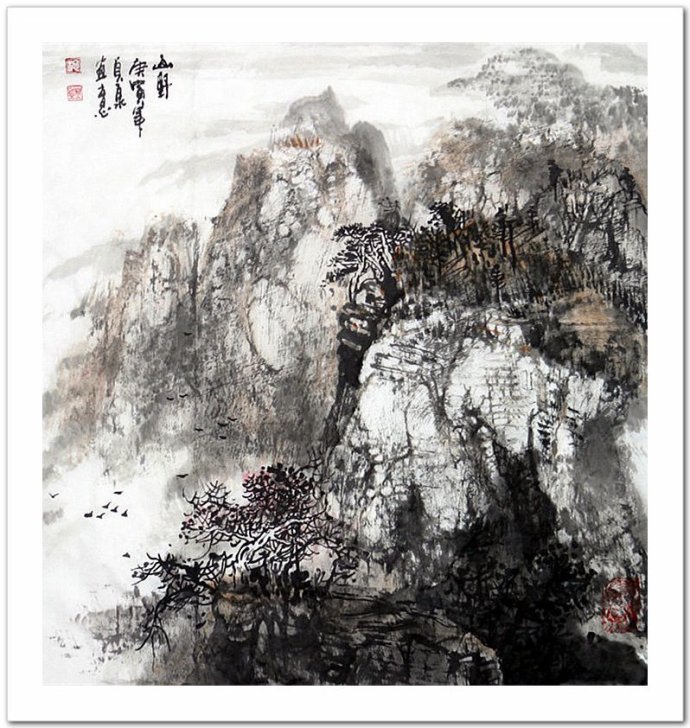 太行情愫中国画家施贞泉水墨山水画作品赏析