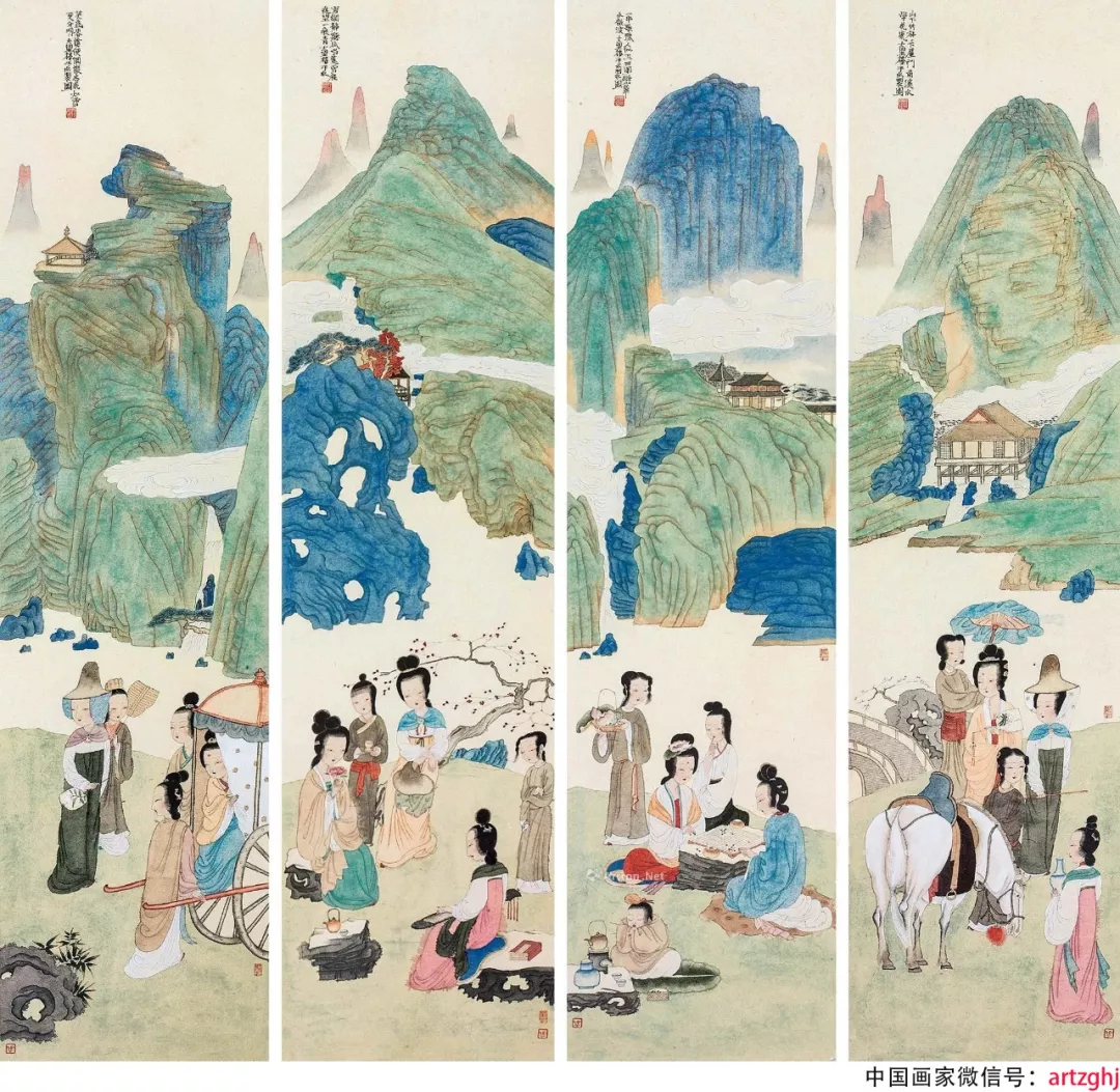 2018年拍卖作品赏析 第 一 幅:百子图 尺 寸:68×33cm ×4(约8.