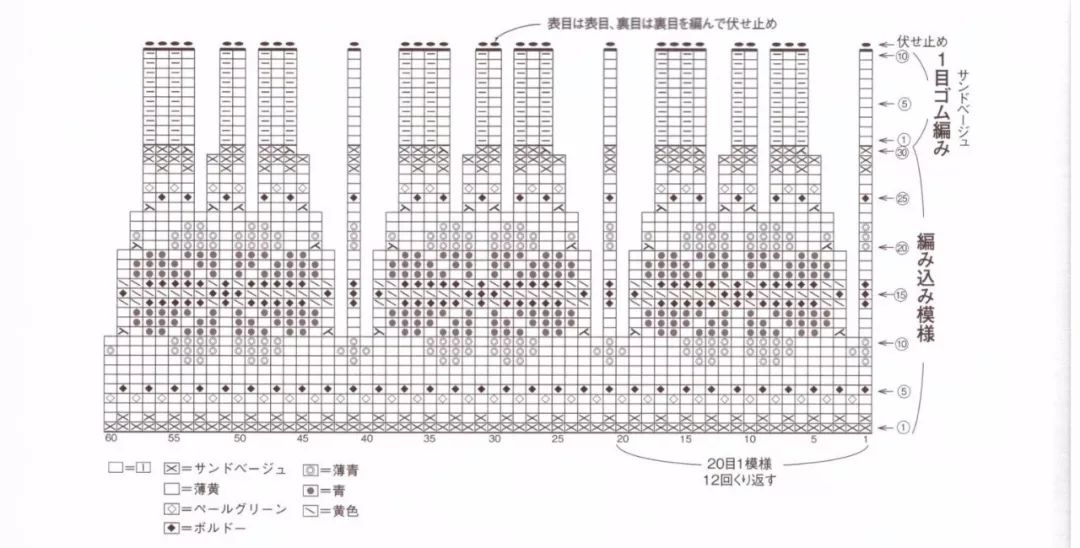 育克提花圆领短袖棒针编织衫