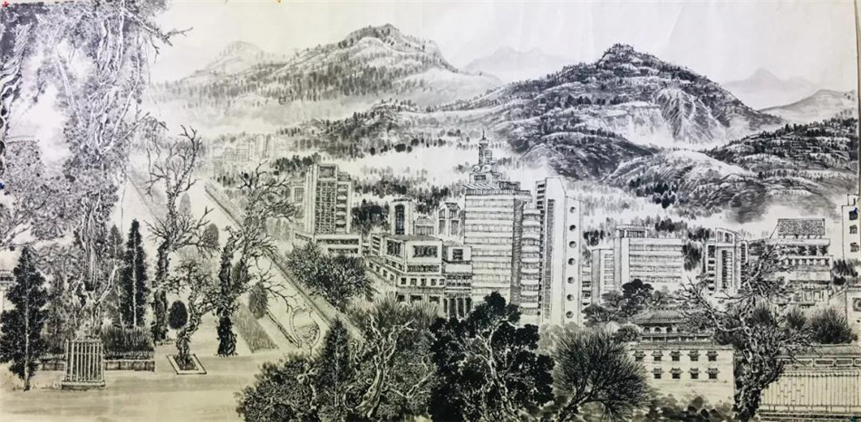 近年来,王陇花通过城市山水画,多幅巨幅地创作,奠定了画坛的