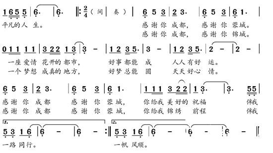 成都歌曲简谱_成都尤克里里简谱歌曲(2)