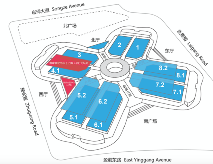 【国家会展中心(上海)平面图】