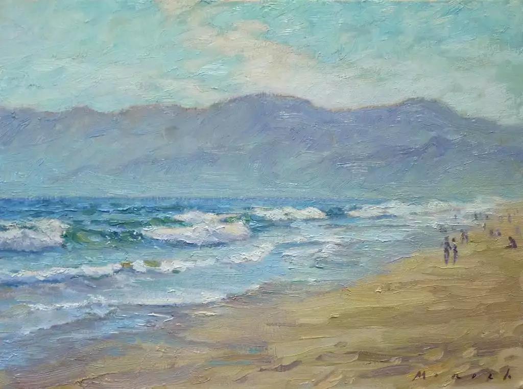 美国艺术家米里奇的绝美海滩油画