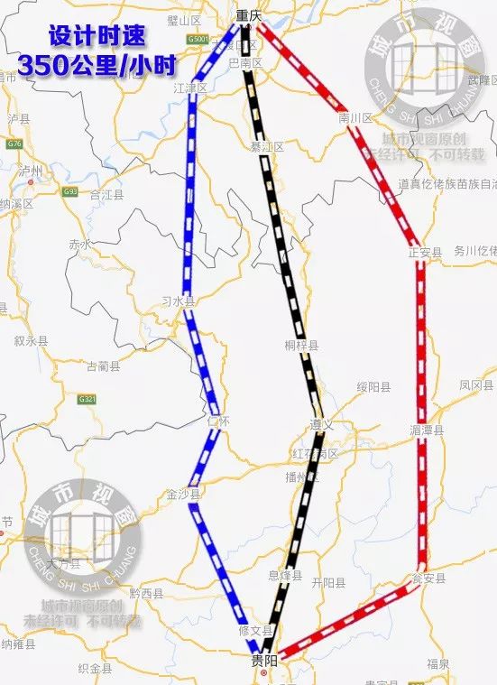 新建350高铁是否会选择另外两条线,即东线或西线来带动贵州东北部或者