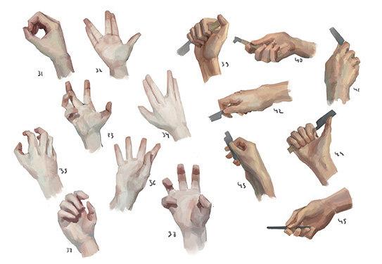 手的动作与姿势绘画大全，100种手势参考！