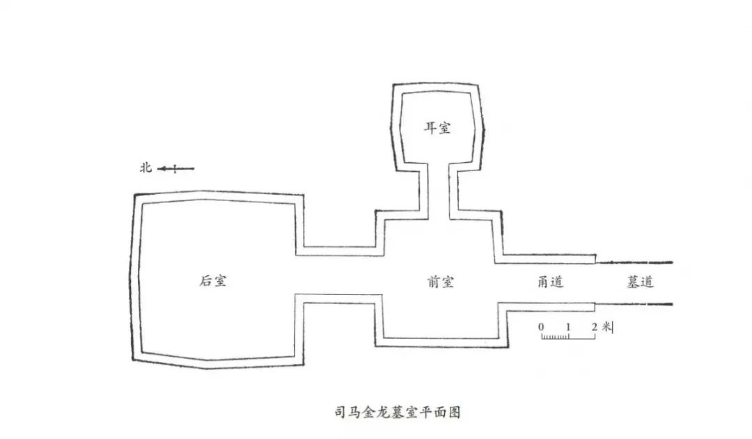 司马金龙墓室平面图司马金龙夫妇墓是北魏时期的一座大型砖砌多室墓