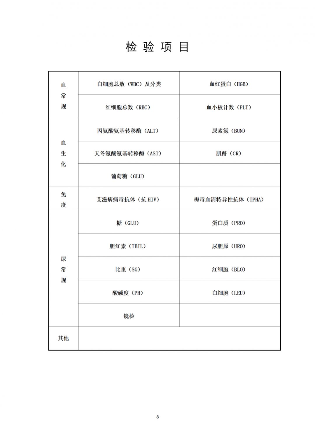 教师资格证认定体检表