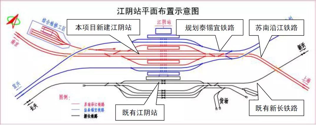 在原新长铁路江阴站场站新建