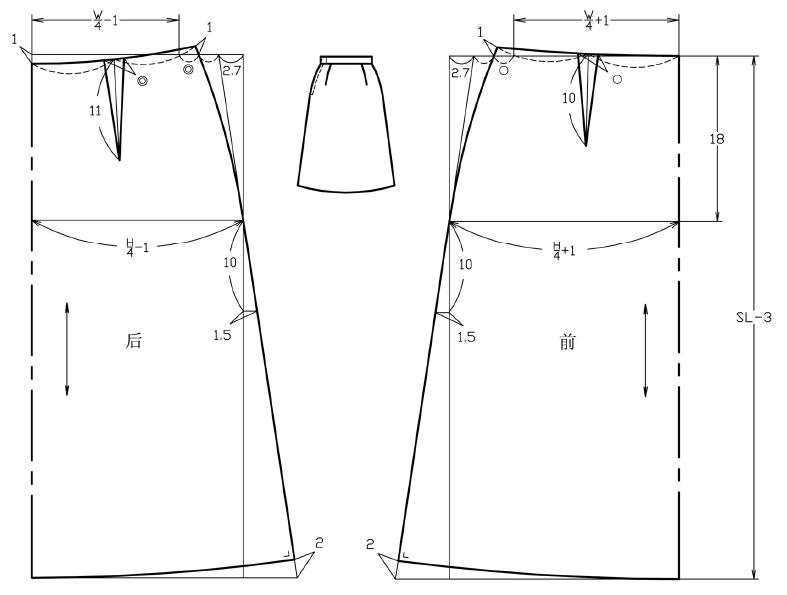 裙子廓型变化及五种基本裙型的制图方法_cm