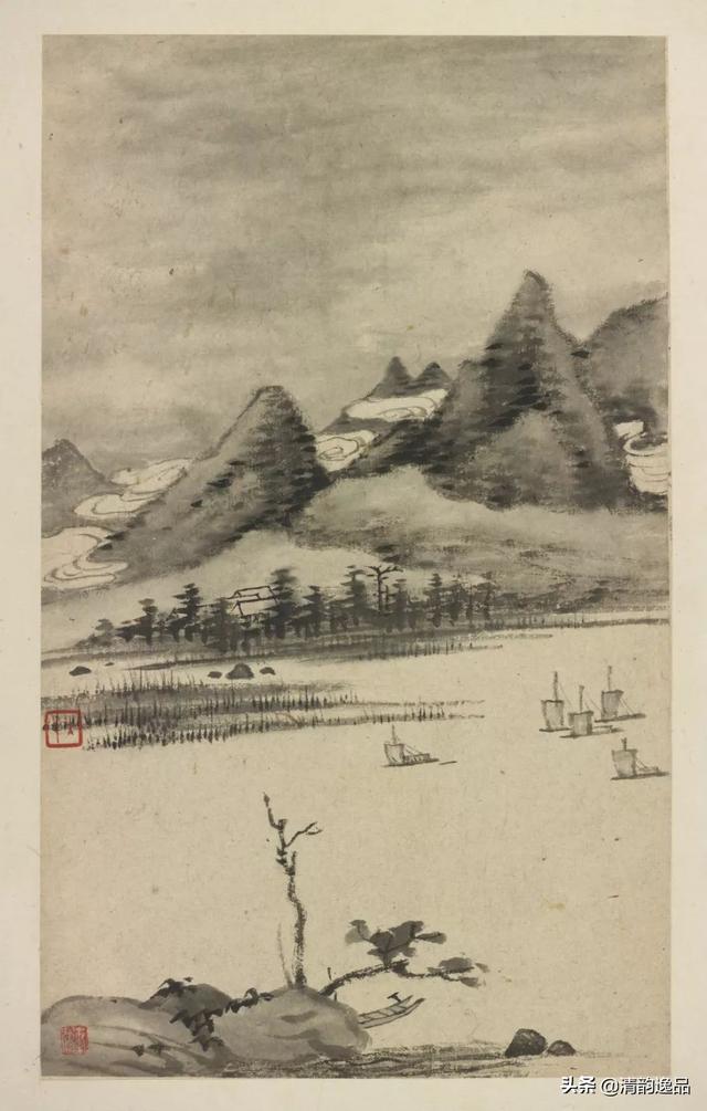 弘仁是"新安画派"的奠基人,和查士标,孙逸,汪立瑞等四人被称为清初"