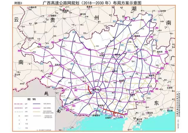 新建高速公路示意图(图中左侧描红线处) 南宁南过境线(吴圩机场至隆安