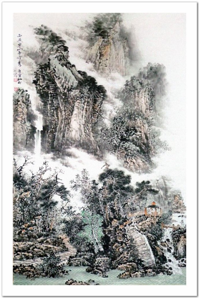 浑然天成中国画家李山楼山水画作品赏析