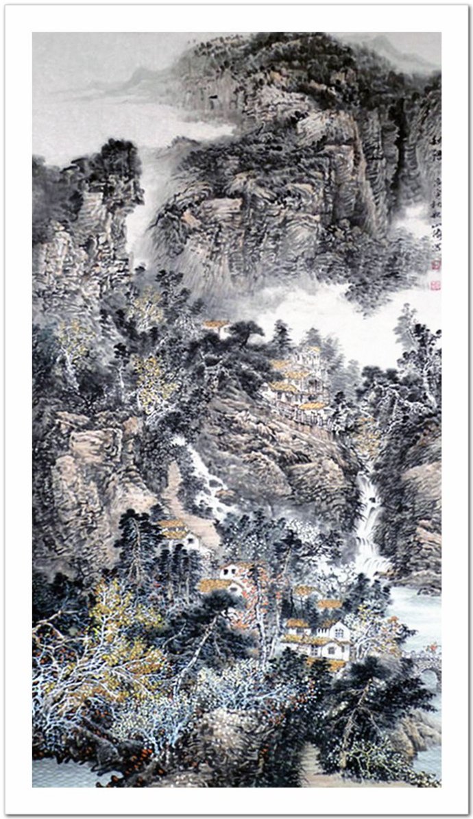 浑然天成 -- 中国画家李山楼山水画作品赏析