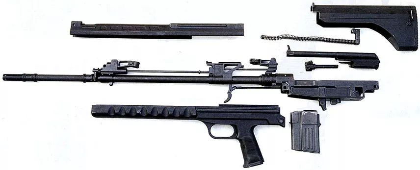 88式狙击步枪分解图轻型两脚架可拆卸,可折叠,火线高可调.