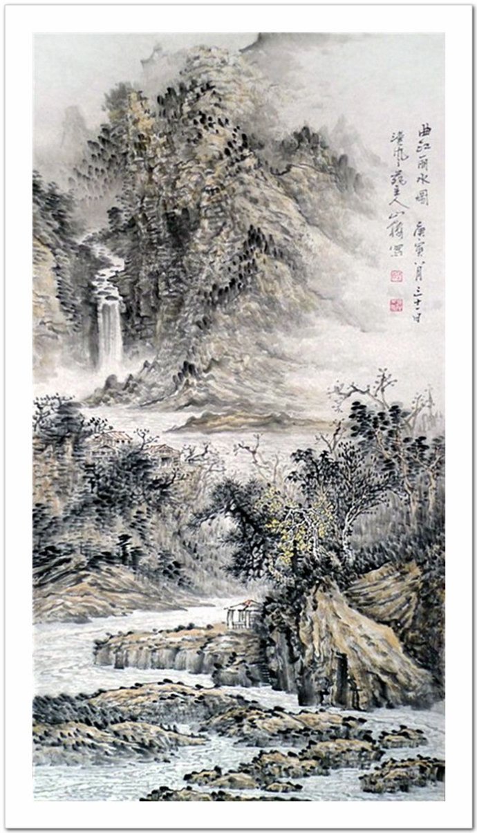 浑然天成中国画家李山楼山水画作品赏析