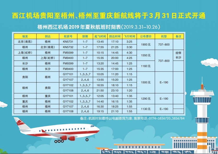贵阳-梧州-重庆航线昨天首航,4月飞的去贵阳16