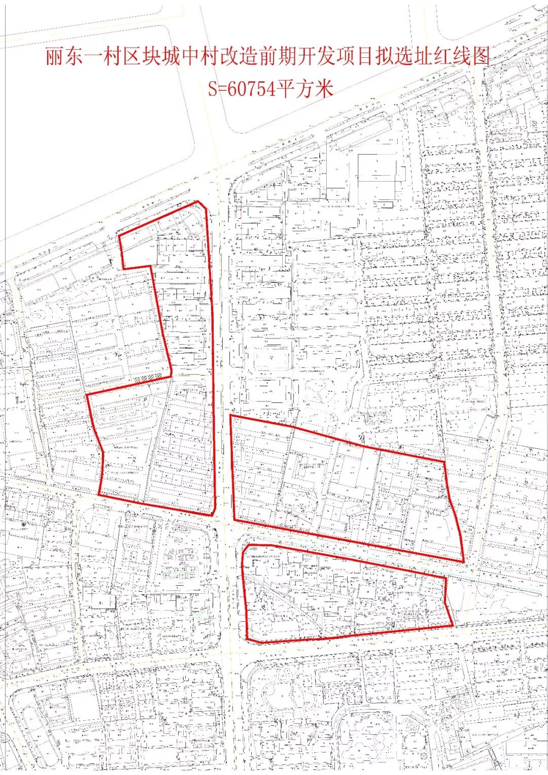 丽东一村区块城中村改造前期开发项目拟选址红线图