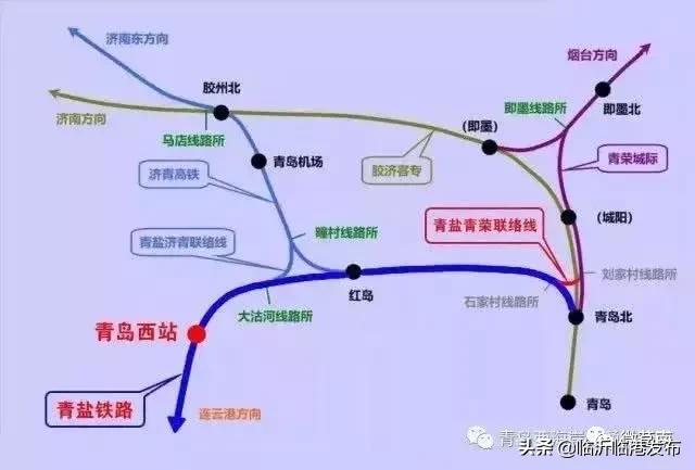 向东经青连铁路可至 青岛,经青岛通过青荣城际铁路 直通烟台,威海.