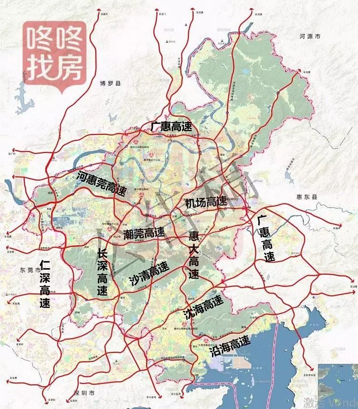 惠州市区高速公路规划图