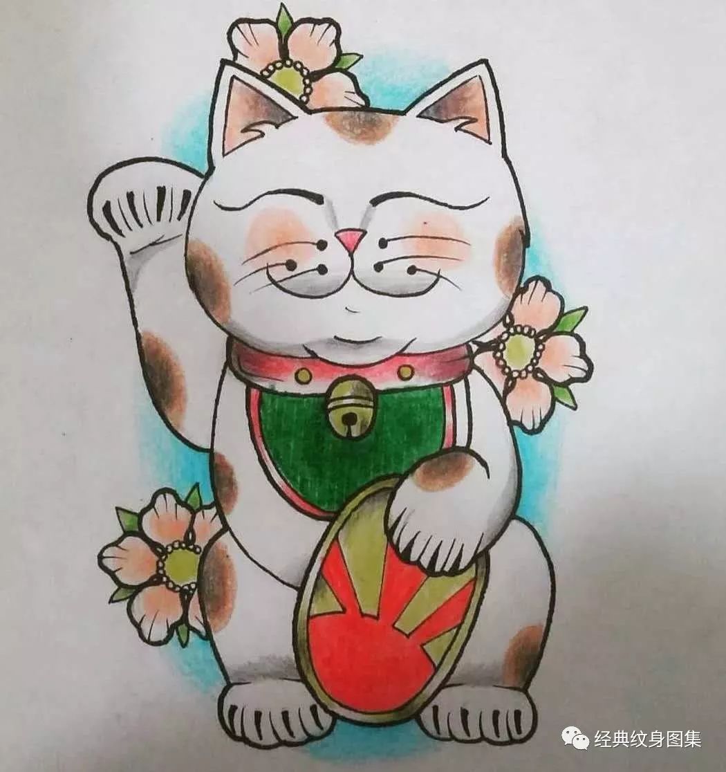 招财猫纹身素材